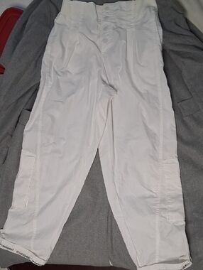 Free People White Cargo Trousers